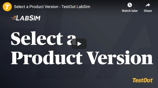 Select a product version