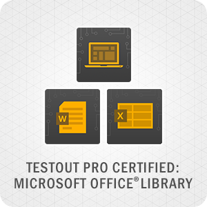 TestOut Pro Certified Microsoft Office Library training courses